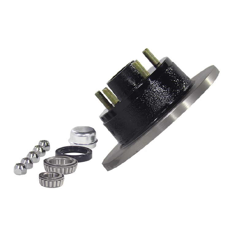 2000 lb, 4-Hole | Trailer Chassis Hub, Axle Spindle, Axle Assembly, Rear Axle Hub End For Towable RV, Light-Duty Trailer, Food Camping Trailer