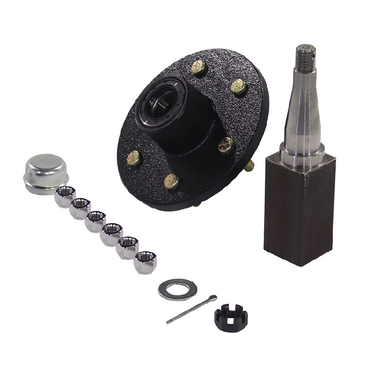 2000lb, 6-Hole | Park Model RV, Boat Trailer, Utility Trailer Chassis Wheel Hub Unit, Spindle, Axle Assembly, Rubber Torsion Axle - Image 2