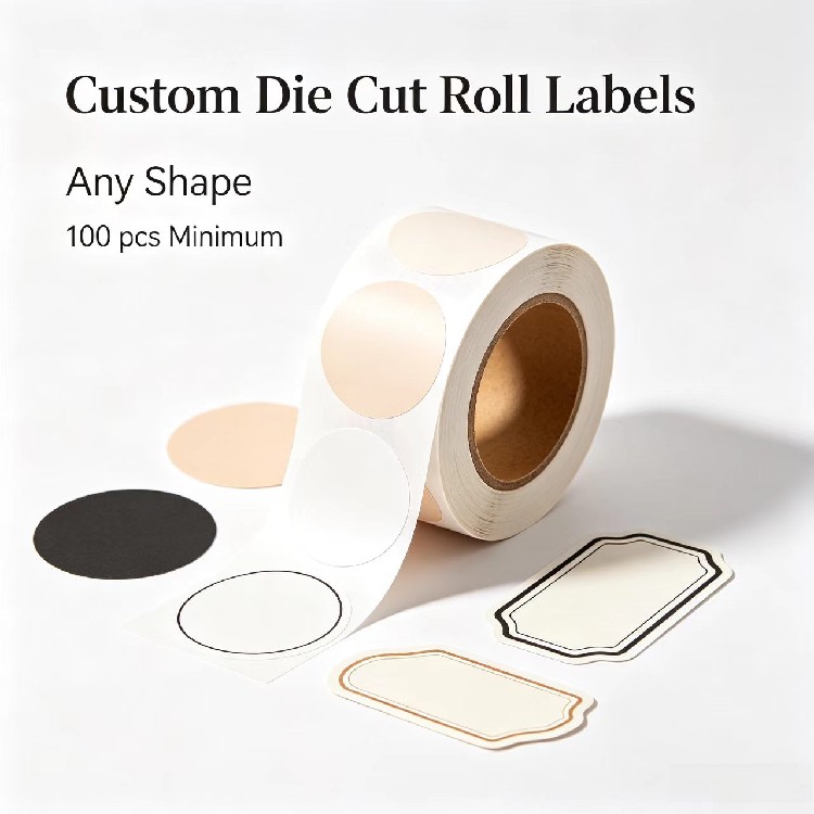 Custom Roll Labels Custom Die Cut Labels Custom Printed Labels Custom Logo Stickers Any Shape Low MOQ 100pcs Bulk Discount - Image 4