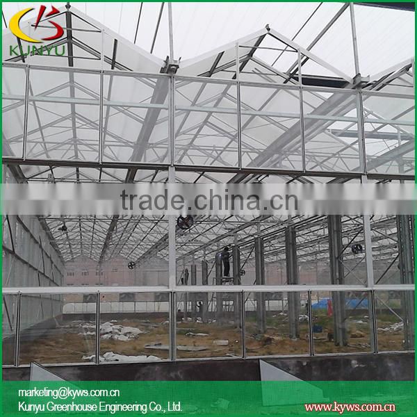 Sawtooth type glass greenhouse cost wood and glass greenhouse