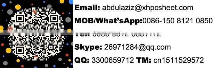 Polycarbonate sheet price UV layer SGS,ISO,ROHS skylight/greenhouse/carport/awning/polycarbonate dome/soundproof/roof