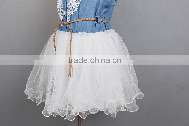 Girl's Dress with Linen Top And Chiffon Tutu skirt