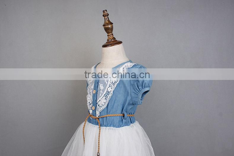 Girl's Dress with Linen Top And Chiffon Tutu skirt