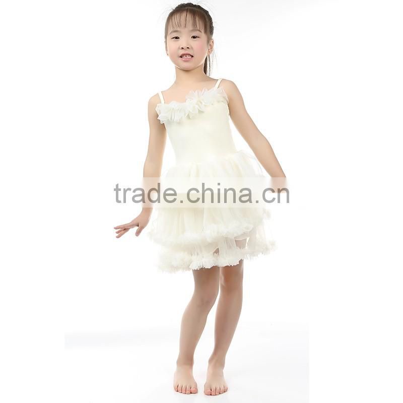 Solid White Chiffon Ruffle Dress Pincess Dress Summer girl Dress