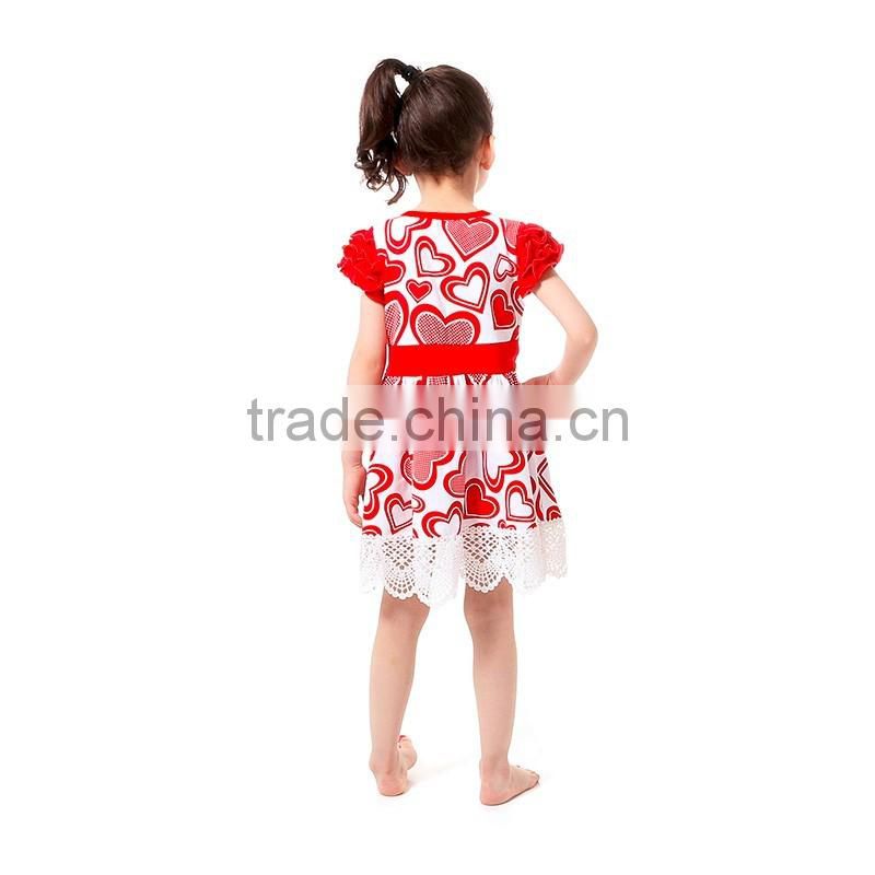Valentine's Day Wear Clothing Children Girl Loving Heart Dress