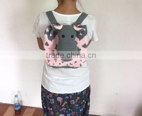 Handmade Crochet hippo backpack Cute and practical accessory for kids