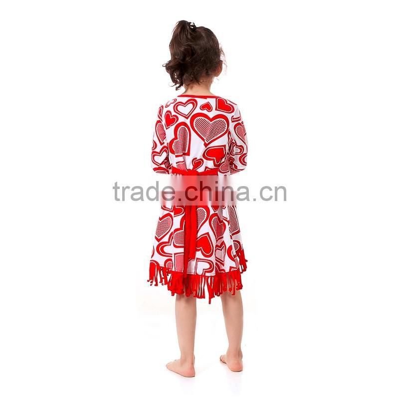 Valentine's Day Wear Clothing Children Girl Loving Heart Dress