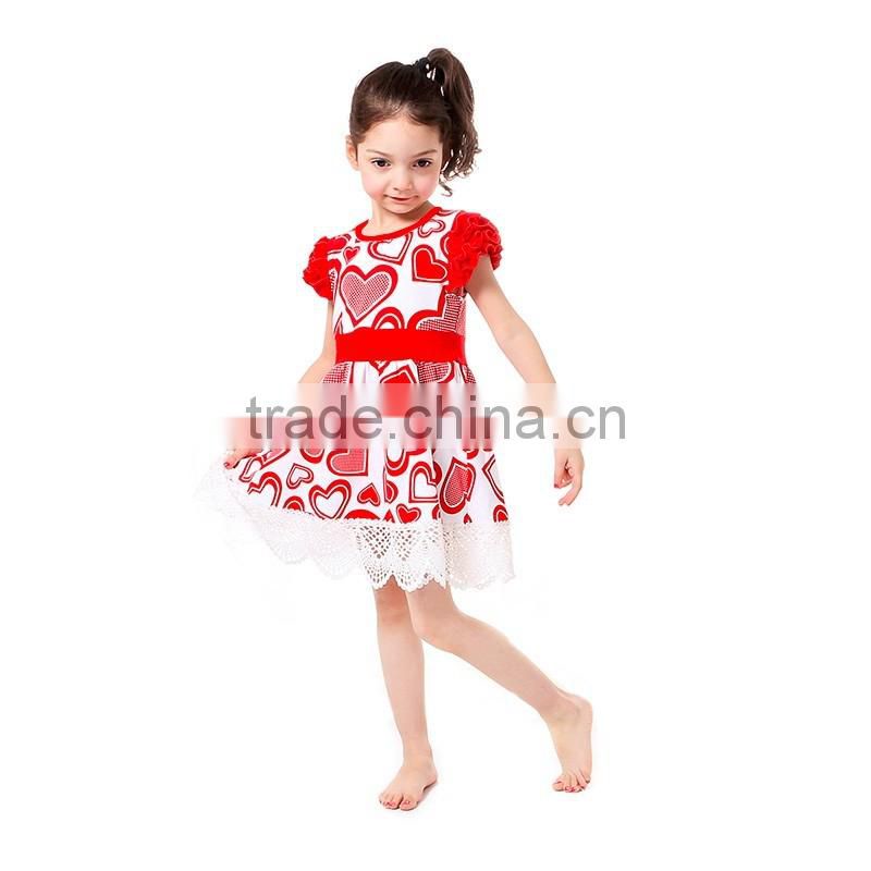 Valentine's Day Wear Clothing Children Girl Loving Heart Dress