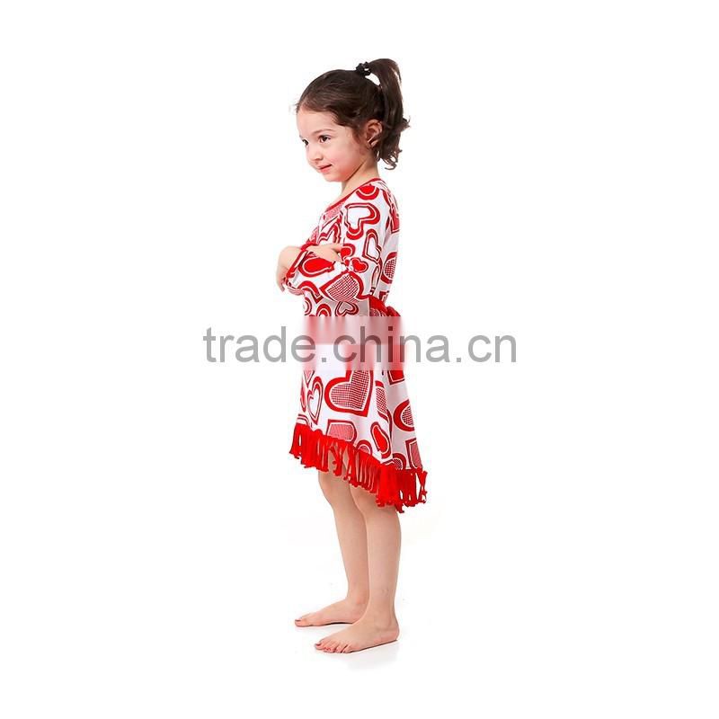 Valentine's Day Wear Clothing Children Girl Loving Heart Dress