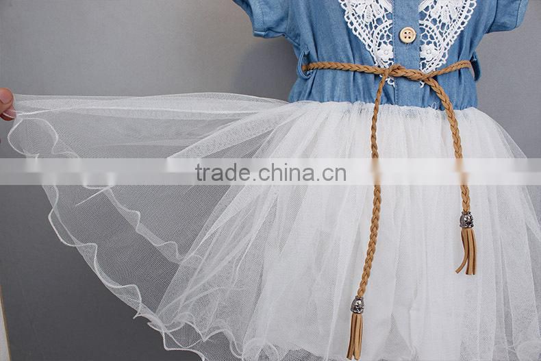 Girl's Dress with Linen Top And Chiffon Tutu skirt