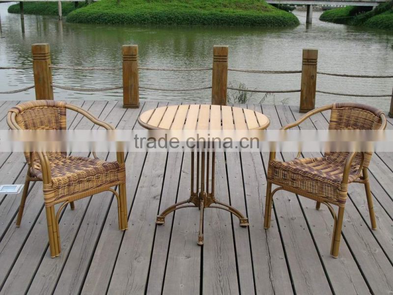 bamboo like aluminum table set garden furniture