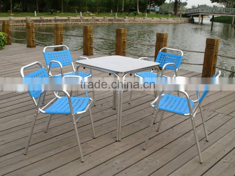 outdoor furniture, aluminum table and chair