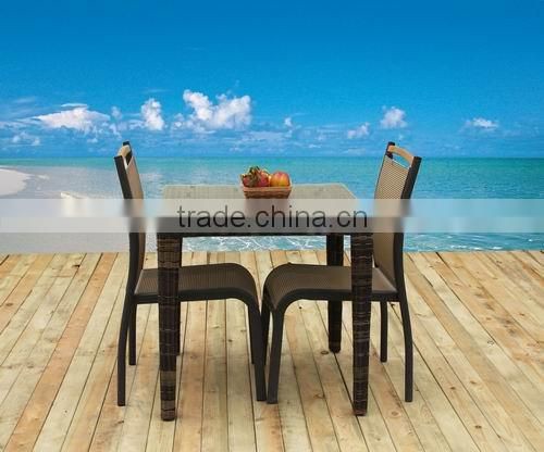 CH-T202 rattan table and mesh fabric top aluminum chair outdoor furniture