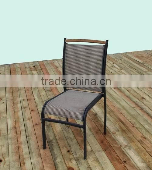 CH-T202 rattan table and mesh fabric top aluminum chair outdoor furniture