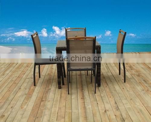 CH-T202 rattan table and mesh fabric top aluminum chair outdoor furniture