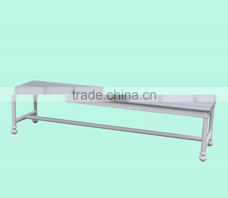 Plastic wood table with alu.frame aluminum furniture, aluminum bench