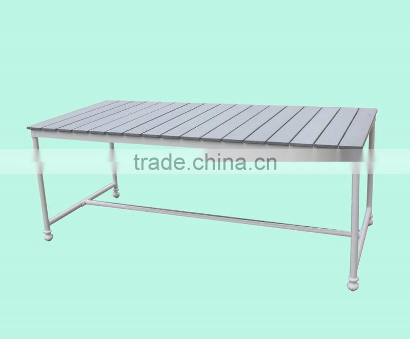 Plastic wood table with alu.frame aluminum furniture, aluminum bench