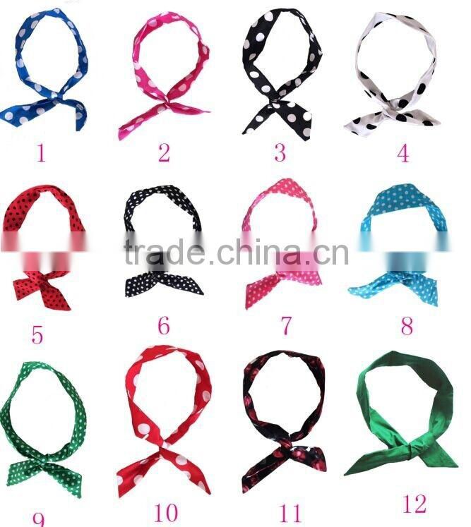 bestdress Quanzhou walson Headband polka dot head wrap Soft hair band LADY Rhinestone wide headwrap