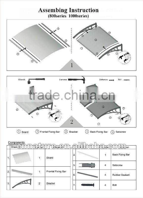 American polycarbonate awning canopy