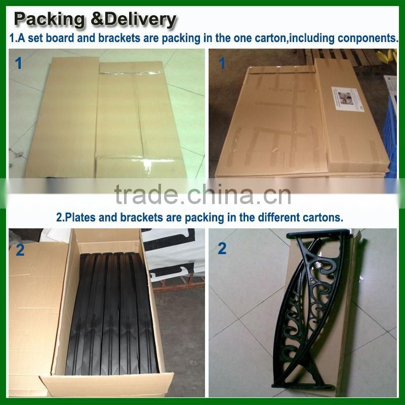 Polycarbonate awning/Canopy of door Window awning with Pc solid sheet Balcony canopy with pc sun panels