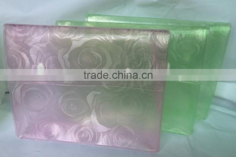 High quality non-toxic, eco-friendly embossed rose make up bag, EVA travel cosmetic bag