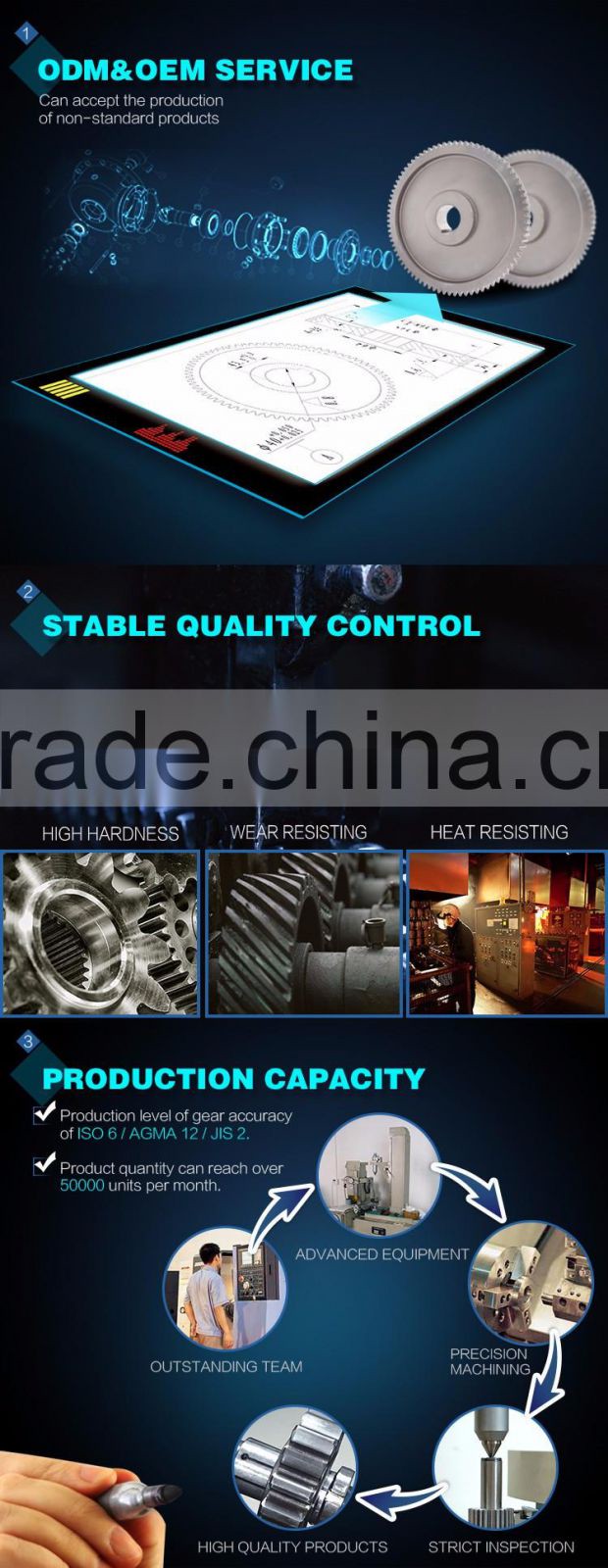 High Precision Stainless Steel/Brass Hub Mount Gear