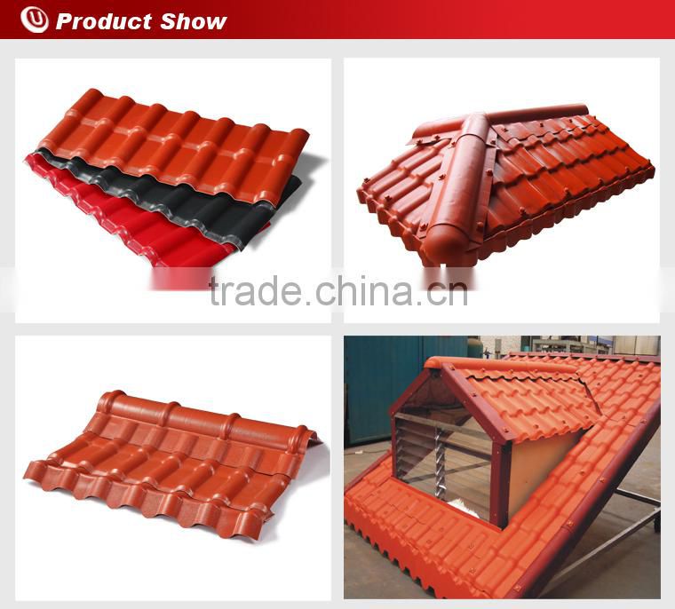 Colored corrugated lightweight synthetic spanish roof tile