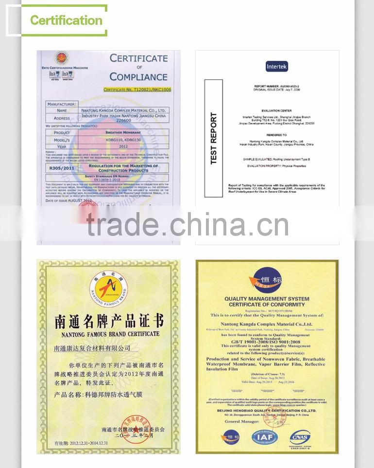 Diffusion roofing foils breathable membrane