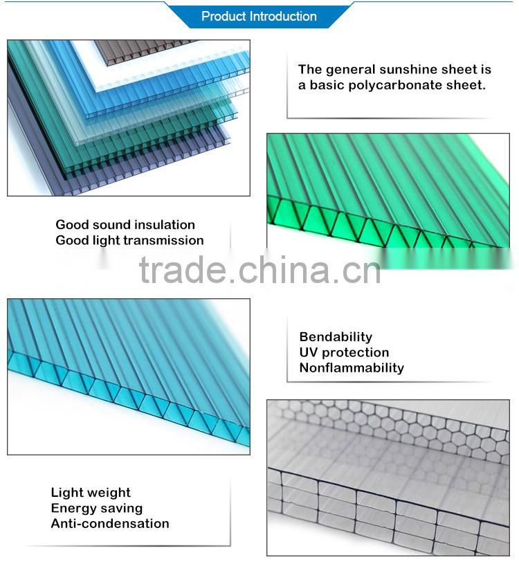4mm good light tinted plastic roofing sheet
