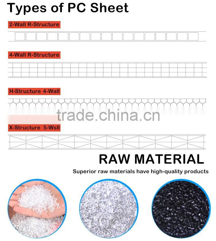 4mm good light tinted plastic roofing sheet