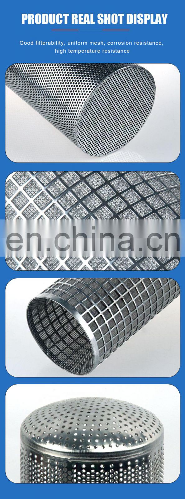 Not Easy Block Customizable Media SS Screen Metallic Stainless Steel Mesh Filter Cartridge