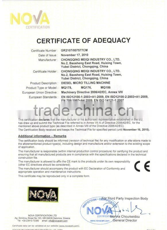 MeiQi 9HP or 10HP diesel engine cultivator with rotary blades