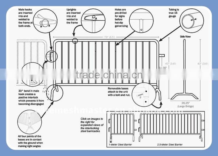 specialized production high quality hot sale factory price welded steel Crowed Control Barrier event barrier