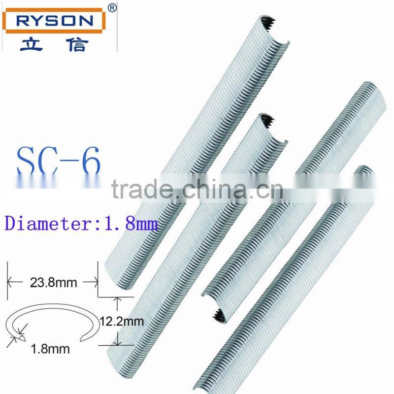 pneumatic staples C ring hog ring nails for spring mattress manufacture