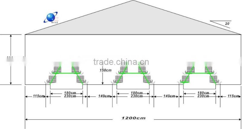2.15m 3 tiers Layer Chicken Cage for Poultry