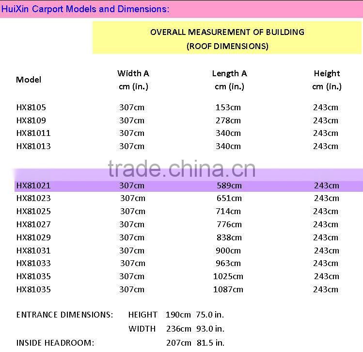 New-style metal prefab used carport for sale ( HX81133A)