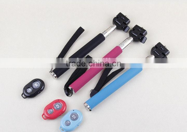 Factory supply wireless bluetooth selfie stick monopod with zoom for IOS mobile phone and Andriod