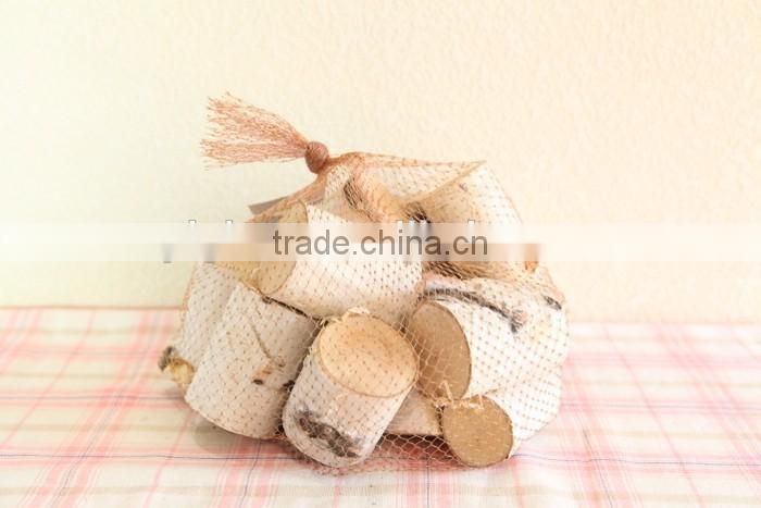 Natural drying decorative brich log brich slice