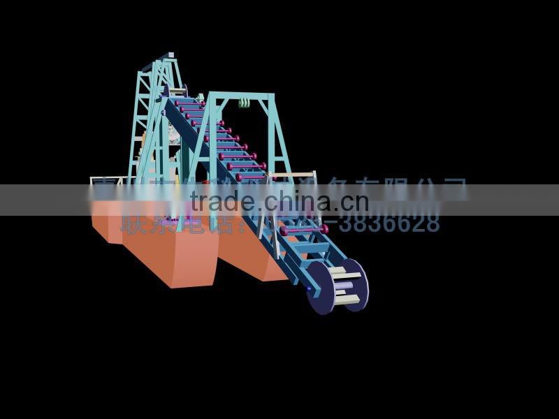 China dismantle bucket chain sand dredger ship for sale