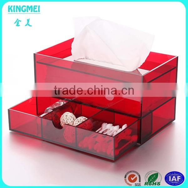 Slide Lid Acrylic Napkin Box, Top Sliding Lucite Tissue Box, Plexiglass Serviette Box