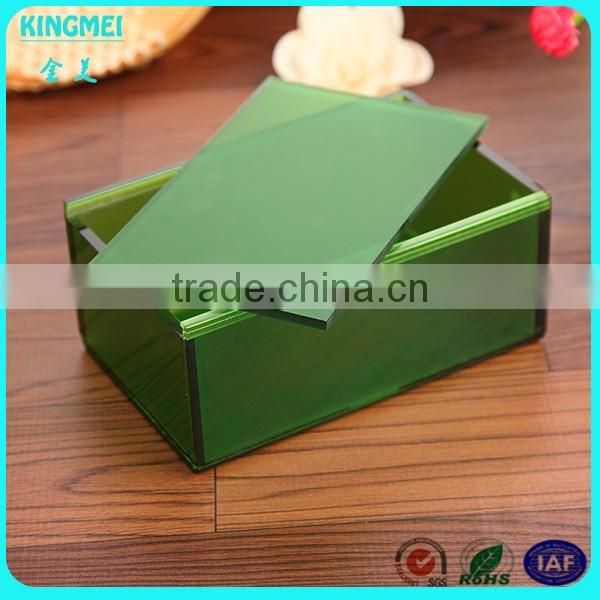 Custom made green plastic napkin holder ,tissue box,acrylic facial tissue box