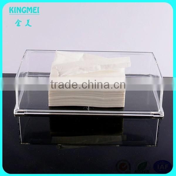 Unique style acrylic organizer tissue acrylic boxes napkin display stand for tissue