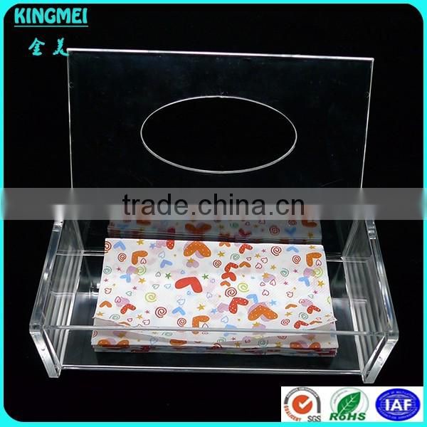 Unique style acrylic organizer tissue acrylic boxes napkin display stand for tissue