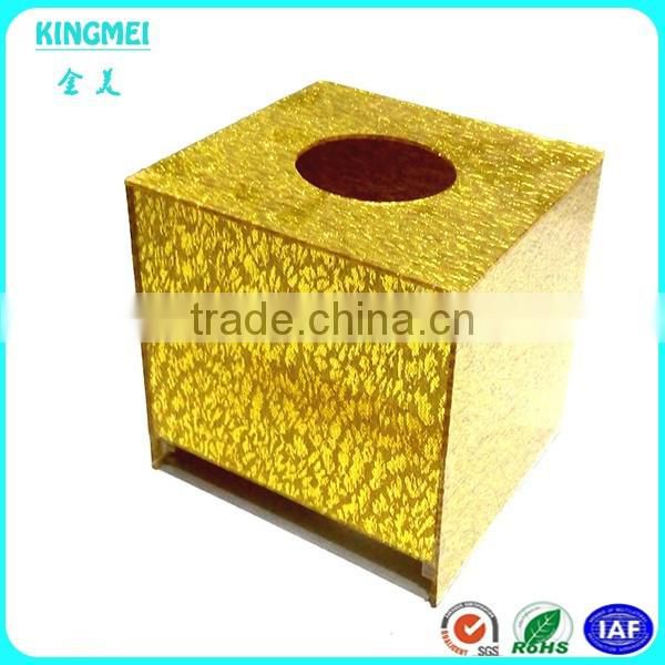 Unique design gold napkin paper box tissue box acrylic organizer for tissue paper