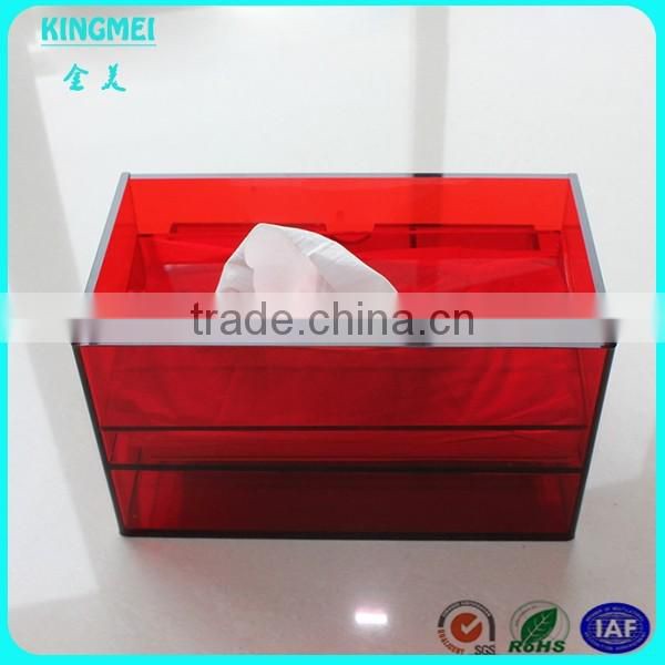 Slide Lid Acrylic Napkin Box, Top Sliding Lucite Tissue Box, Plexiglass Serviette Box