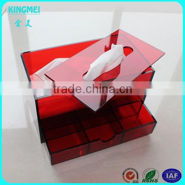 Slide Lid Acrylic Napkin Box, Top Sliding Lucite Tissue Box, Plexiglass Serviette Box