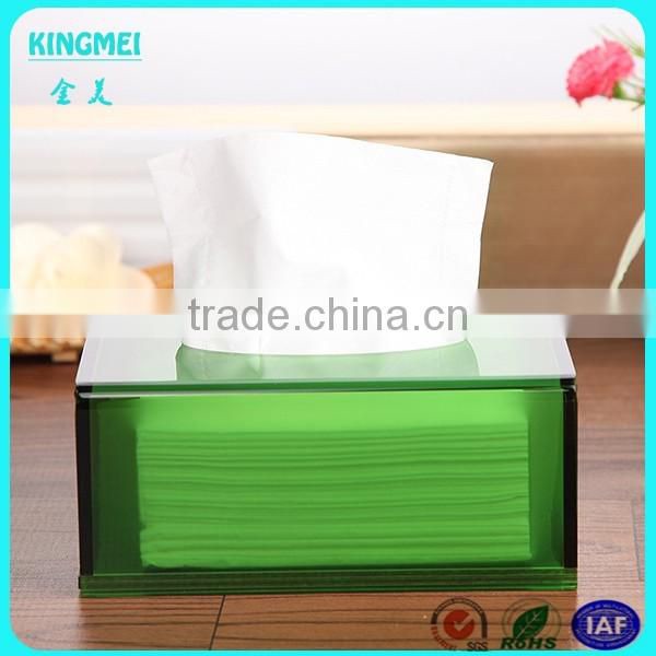 Custom made green plastic napkin holder ,tissue box,acrylic facial tissue box