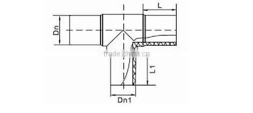 HDPE black Equal Tee Plastic Pipe Fittings with high quality