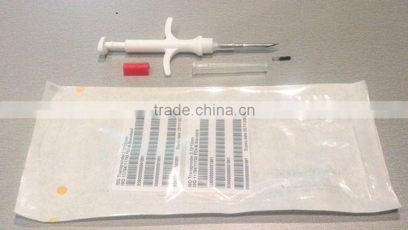 ISO11784 FDX-B Pets microchip 2.12*12mm with Syringe kit for animal identification