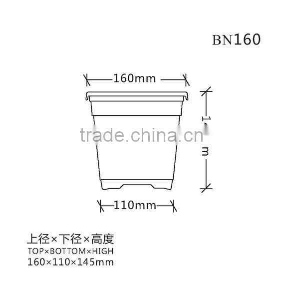 diameter 16cm lightweight double color plastic flower pot